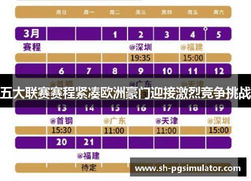 五大联赛赛程紧凑欧洲豪门迎接激烈竞争挑战 五大联赛赛程紧凑欧洲豪门迎接激烈竞争挑战
